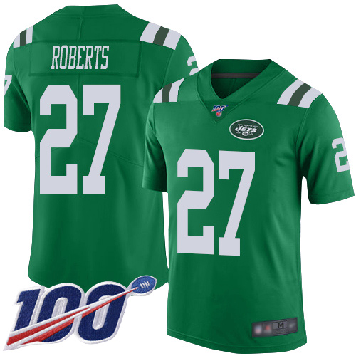 New York Jets Limited Green Youth Darryl Roberts Jersey NFL Football #27 100th Season Rush Vapor Untouchable->->Youth Jersey